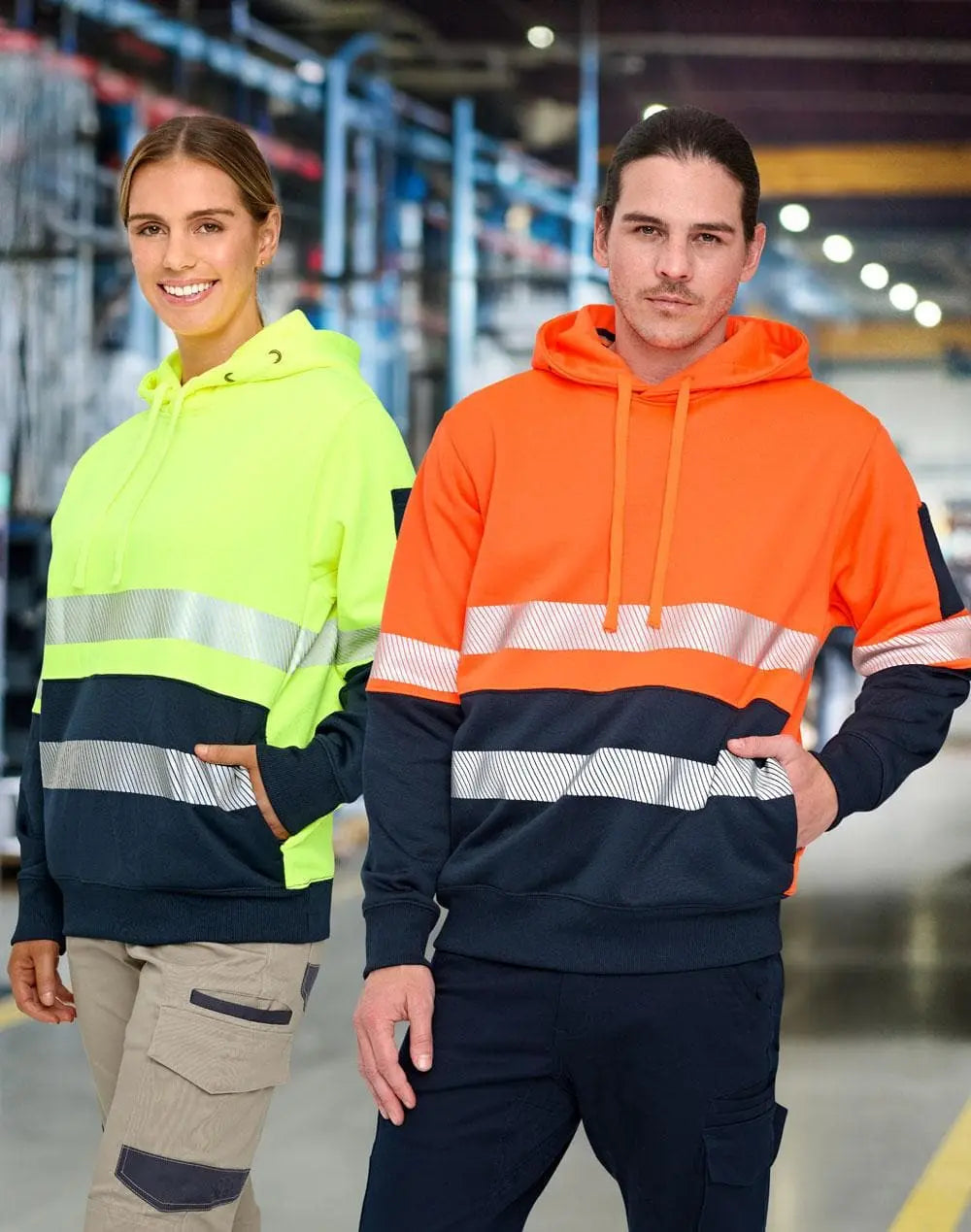 Two Tone Segmented Tape Hi Vis Safety Hoodie SW88 - City Workwear